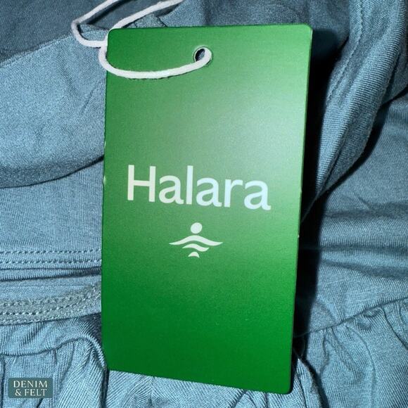 NEW Halara Teal High Waisted Tie Side Ruffle Hem Flowy Casual Comfy Shorts XL - Picture 10 of 10